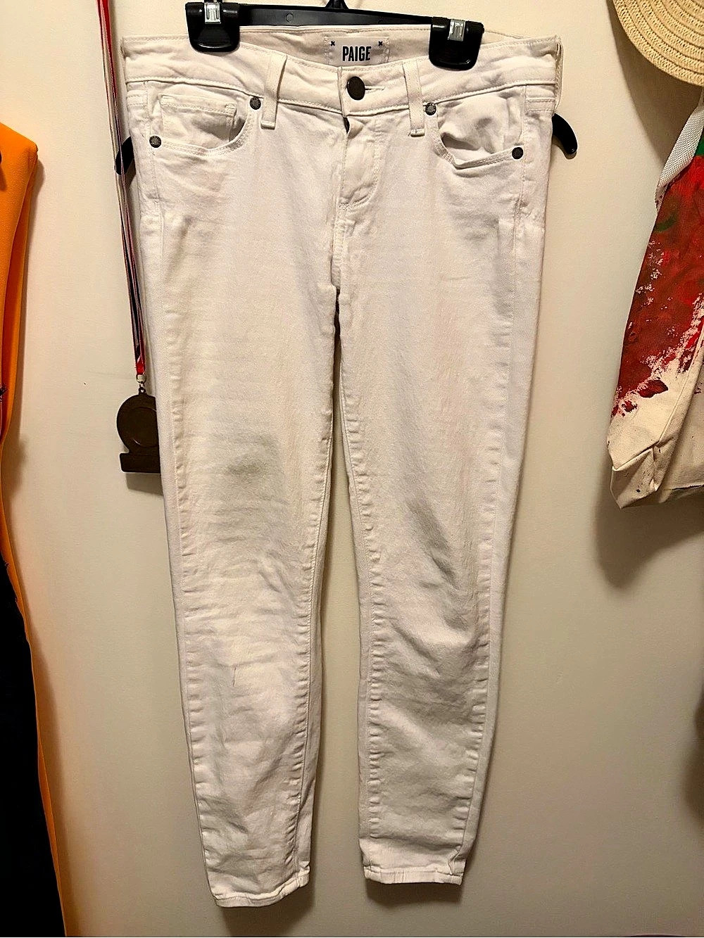 PAIGE Skinny Jeans in White Size 26